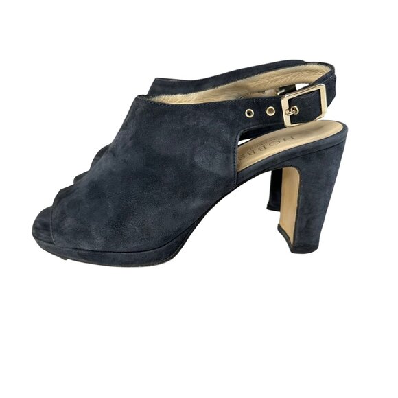 Hobbs London Kali Suede Slingback Heels Size 38 (US 7.5) Navy Blue Dress Shoes - Picture 5 of 10